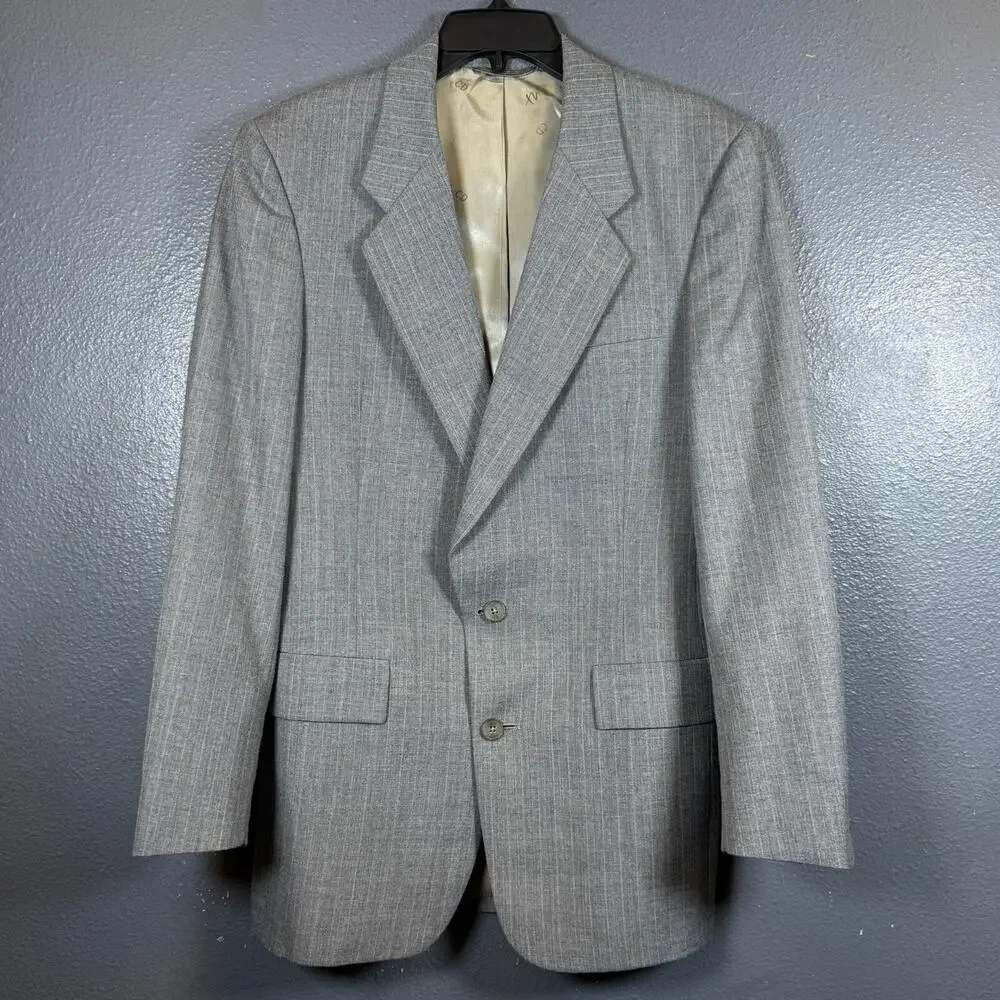 Christian Dior Monsieur 40”chest Gray Suit Jacket 2 dots blazer vintage Italy